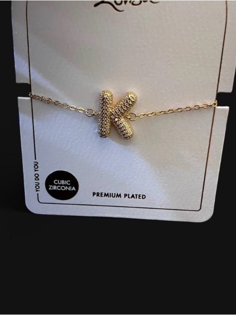 Gold Plated 'K' Initial Bracelet - Gold